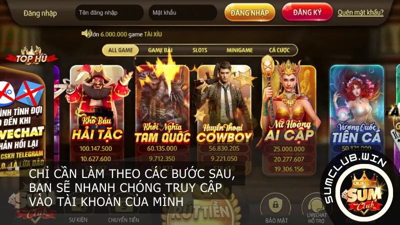 chỉ cần làm theo các bước sau, bạn sẽ nhanh chóng truy cập vào tài khoản của mình